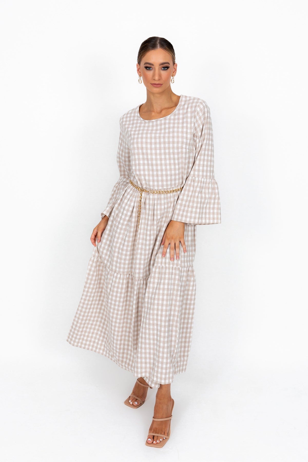 SOLEIL SMOCK MAXI IN TOASTED COCONUT