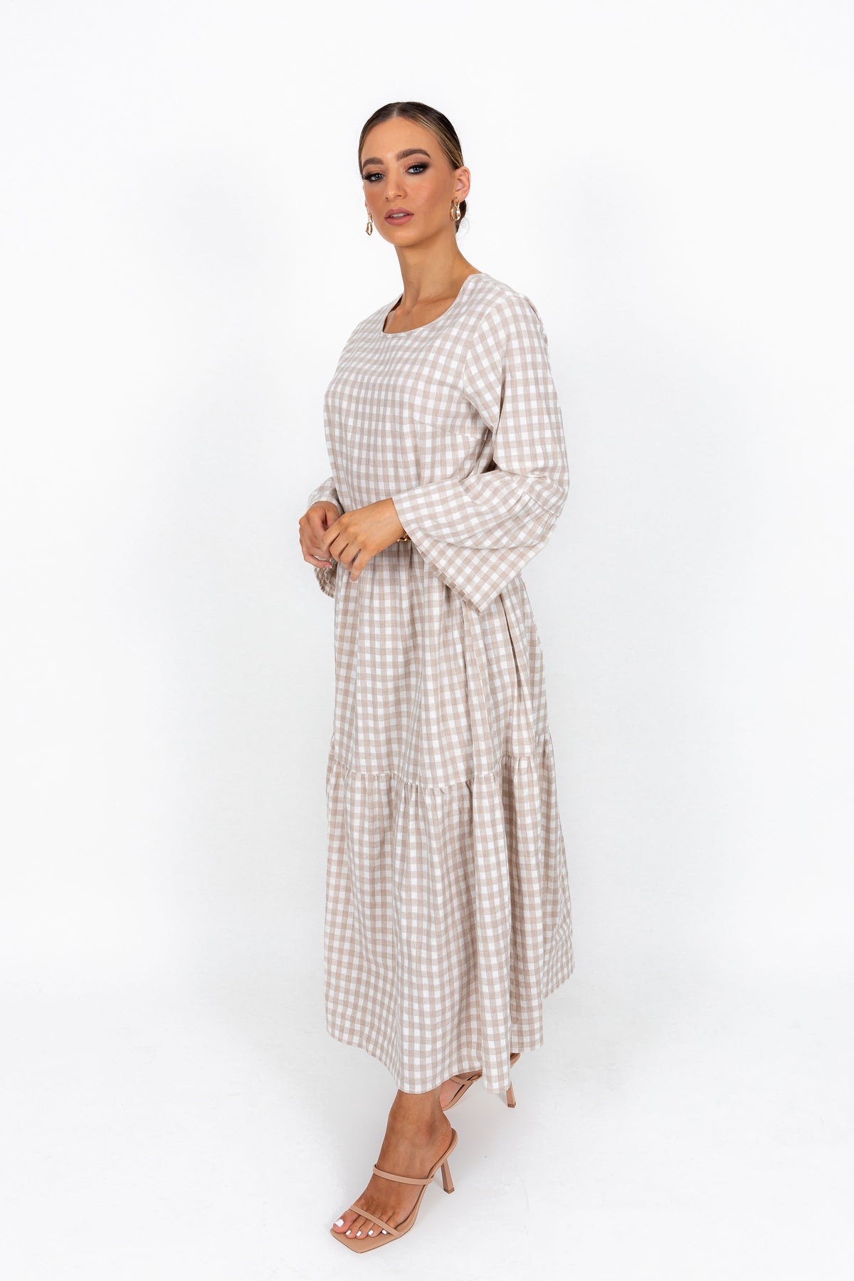 SOLEIL SMOCK MAXI IN TOASTED COCONUT