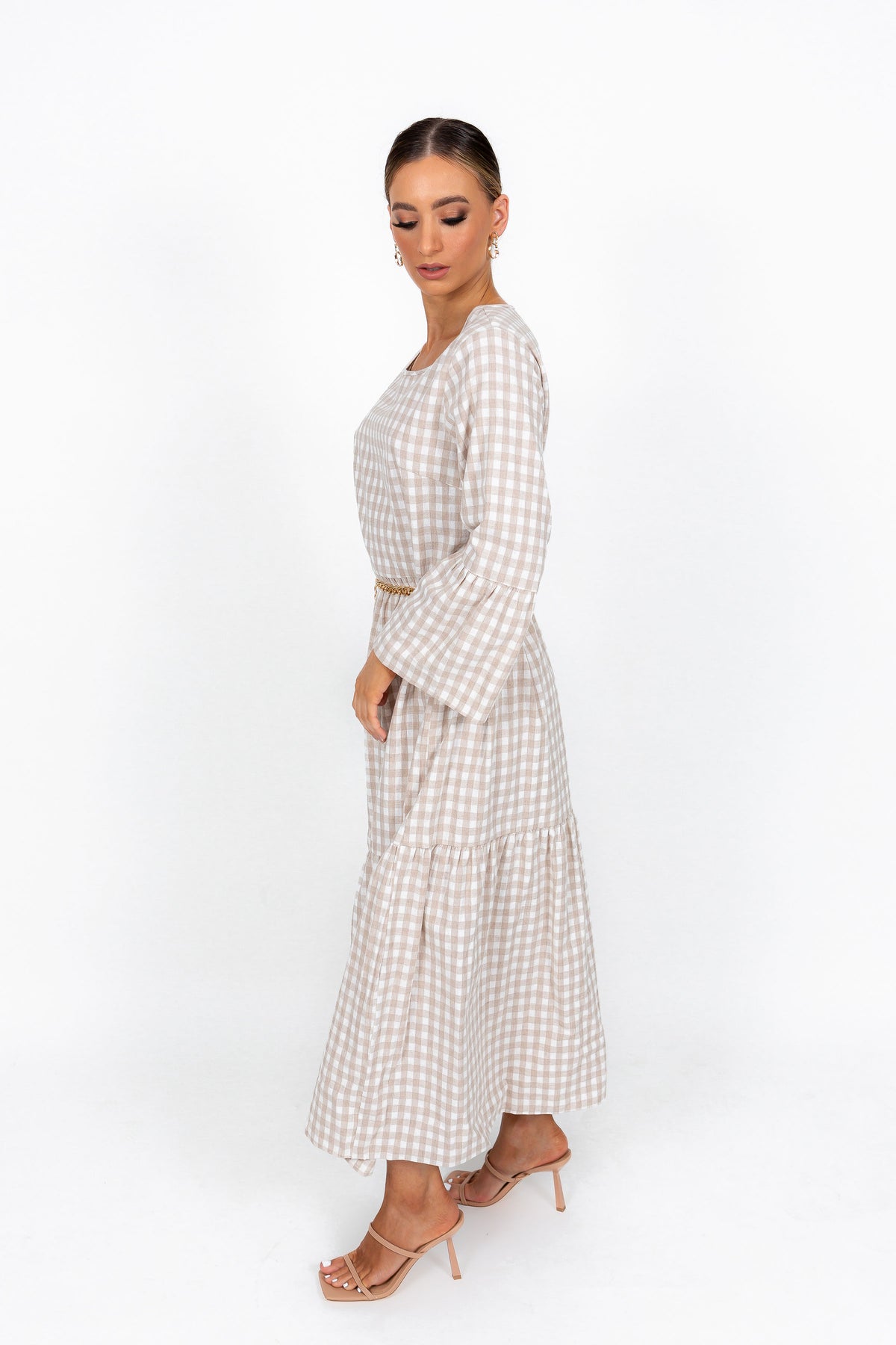 SOLEIL SMOCK MAXI IN TOASTED COCONUT