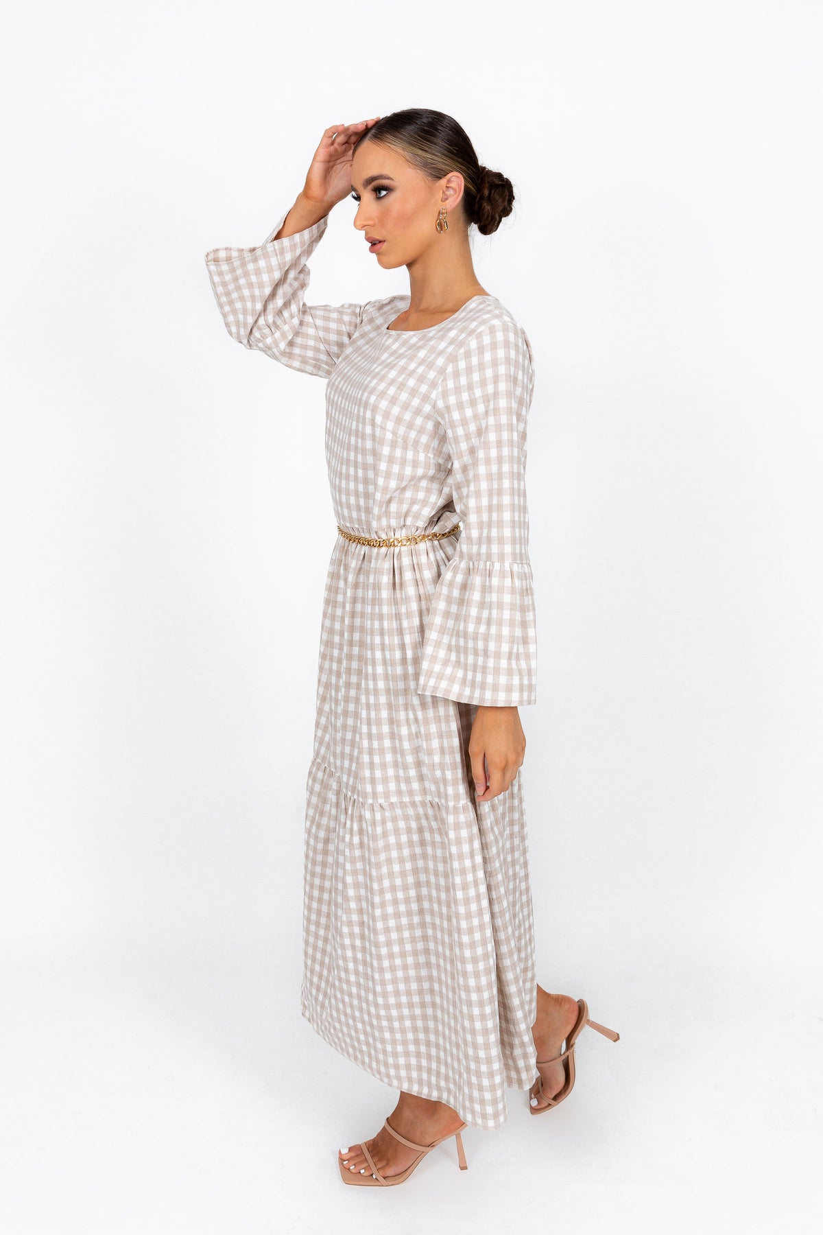 SOLEIL SMOCK MAXI IN TOASTED COCONUT